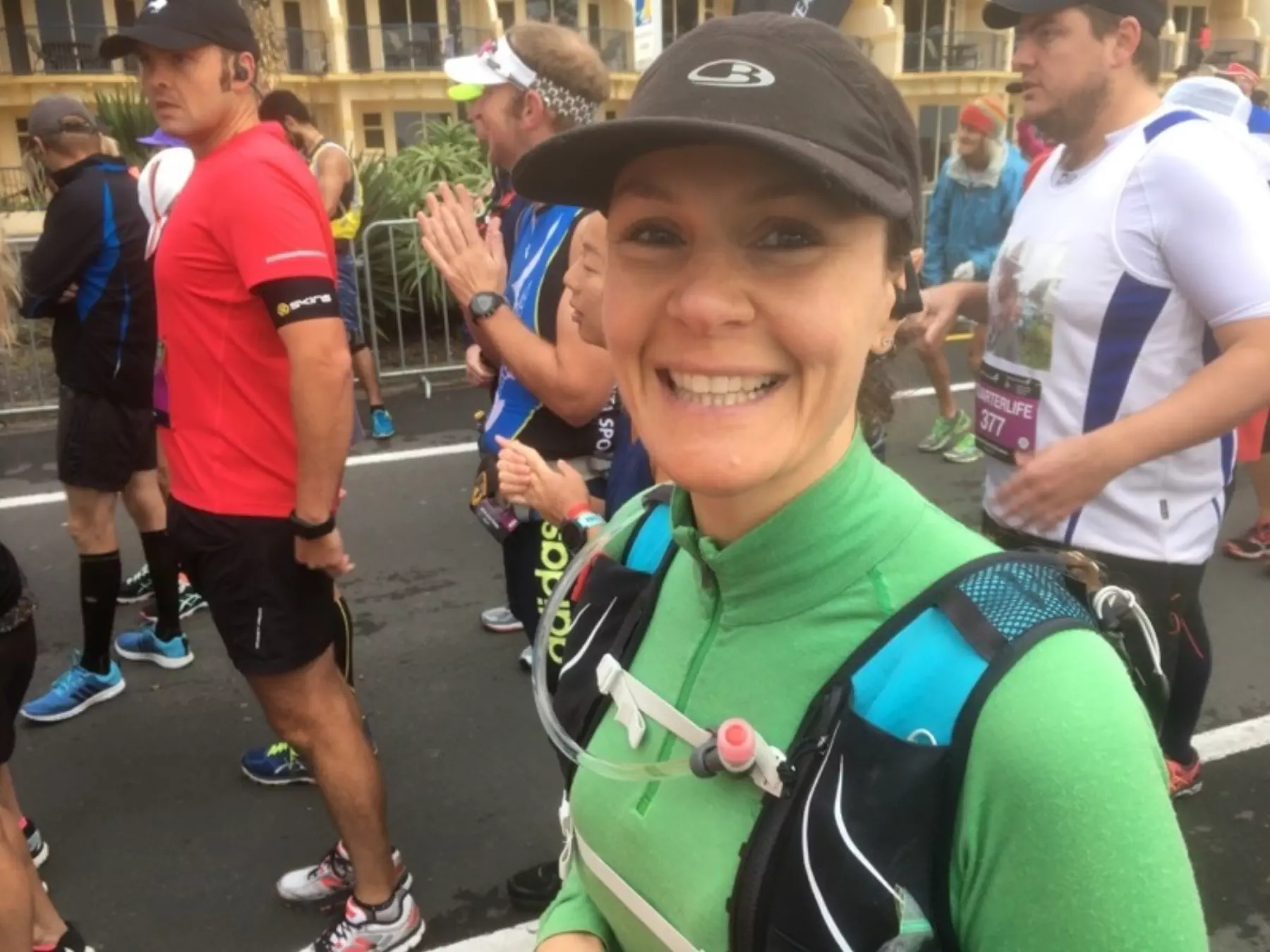 An excited Josephine Fahy waiting to start the Hawkes Bay marathon back in 2017