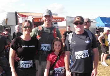 Josephine with her family ready to walk the 10km Great Forest event