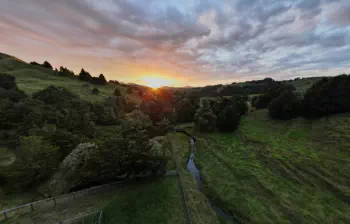 A very pretty sunset over a creek in Kaeo, New Zealand