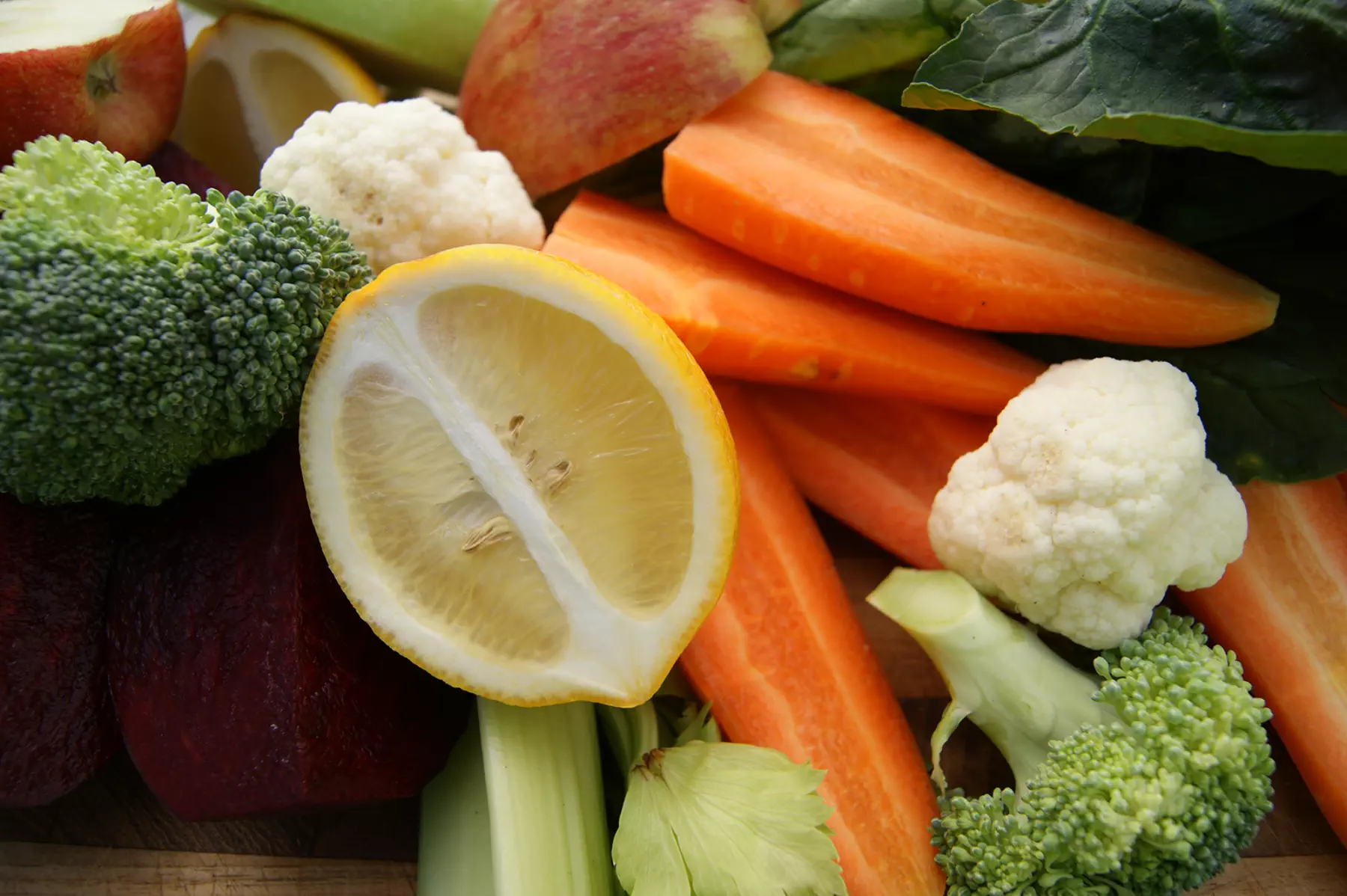 A selection of fresh fruit and veges